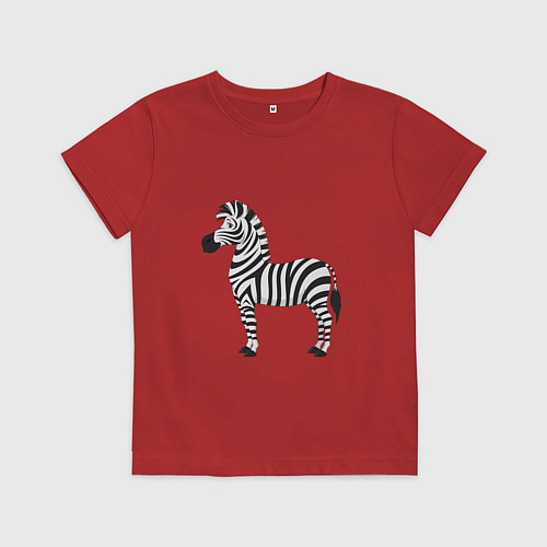 Детская футболка Хорошая веселая зебра / Красный – фото 1