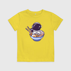 Футболка хлопковая детская Ramen spaceman, цвет: желтый