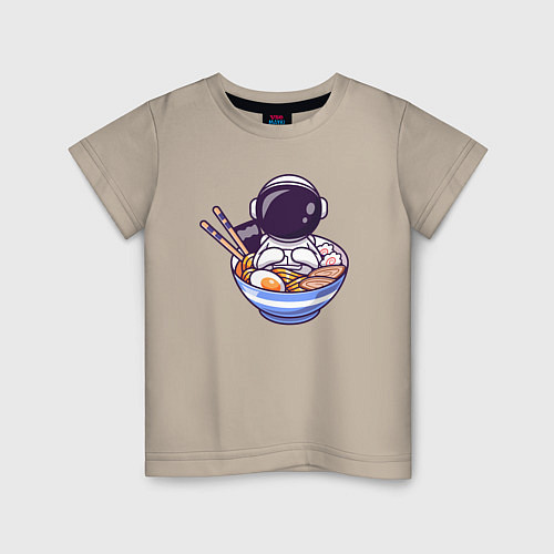 Детская футболка Ramen spaceman / Миндальный – фото 1