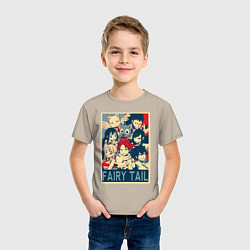 Футболка хлопковая детская Хвост Феи Эрза Скарлет Нацу Драгнил, цвет: миндальный — фото 2