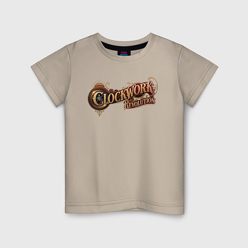 Детская футболка Clockwork revolution logo / Миндальный – фото 1