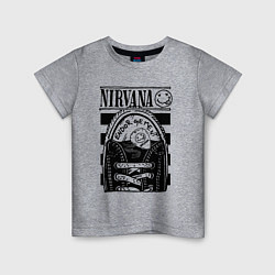 Футболка хлопковая детская Nirvana grunge rock, цвет: меланж