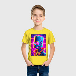 Футболка хлопковая детская Биоробот Барт - неоновое свечение, цвет: желтый — фото 2