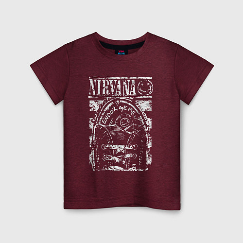 Детская футболка Nirvana grange rock / Меланж-бордовый – фото 1