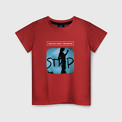 Футболка хлопковая детская Depeche Mode - Devotional stripped, цвет: красный