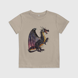 Футболка хлопковая детская HOMM3 Black Dragon, цвет: миндальный