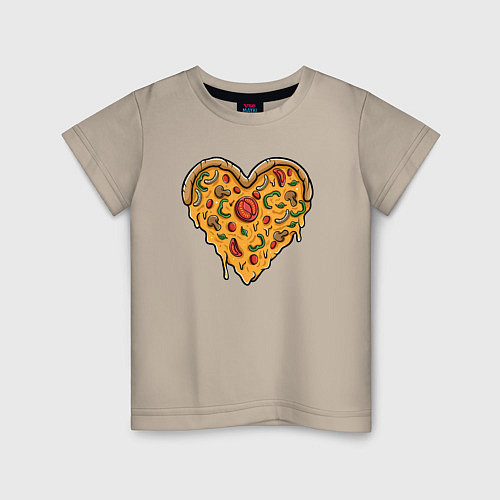 Детская футболка Pizza heart / Миндальный – фото 1