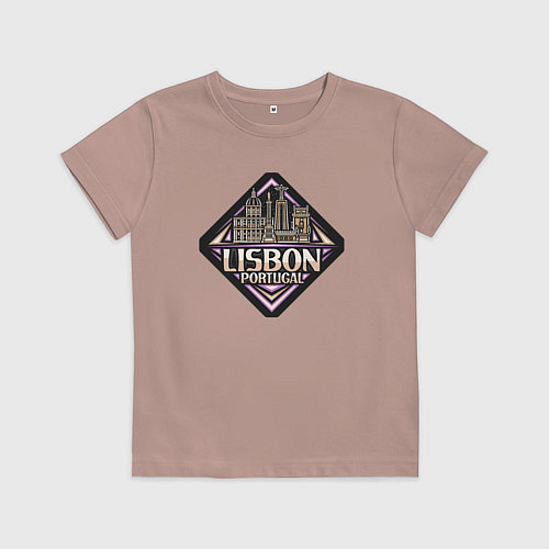 Детская футболка Лиссабон - Португалия / Пыльно-розовый – фото 1