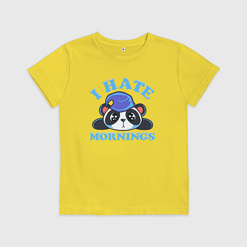Детская футболка Я ненавижу утро / Желтый – фото 1