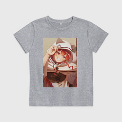 Футболка хлопковая детская Реинкарнация безработного Эрис Бореас Грейрат кошк, цвет: меланж