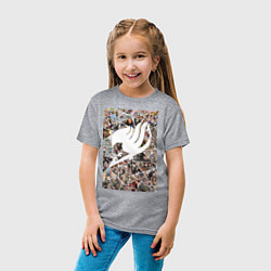 Футболка хлопковая детская Хвост Феи Нацу Драгнил Эрза Скарлет коллаж, цвет: меланж — фото 2