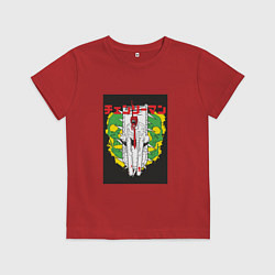 Футболка хлопковая детская Человек-бензопила Денджи бензопила, цвет: красный