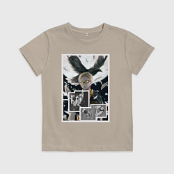 Футболка хлопковая детская Цукишима: Волейбол - Haikyuu, цвет: миндальный