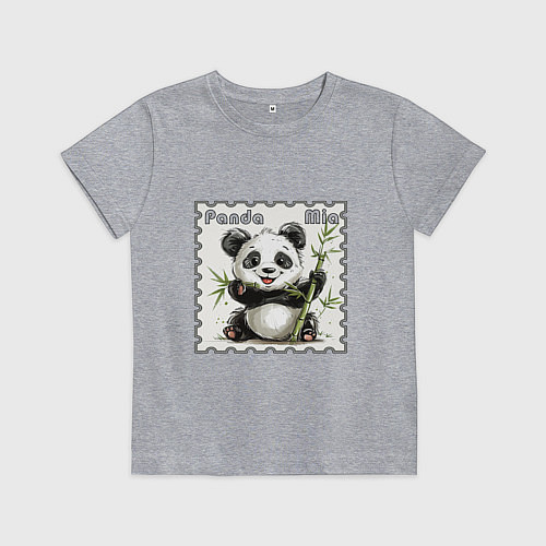 Детская футболка Панда Миа акварель / Меланж – фото 1