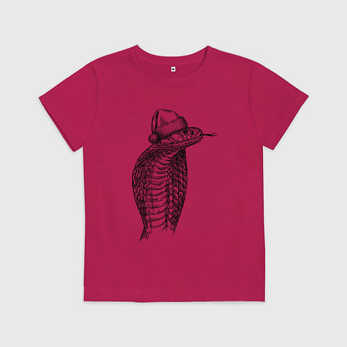 Детская футболка Кобра новогодняя / Маджента – фото 1