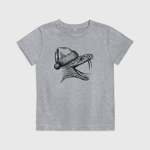 Детская футболка Профиль новогоднего змея / Меланж – фото 1