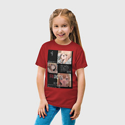Футболка хлопковая детская Марин Китагава коллаж, цвет: красный — фото 2