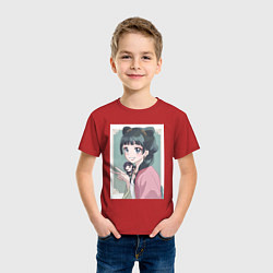 Футболка хлопковая детская Монолог фармацевта Маомао чиби, цвет: красный — фото 2