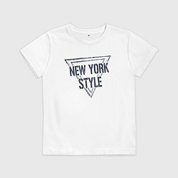 Футболка хлопковая детская USA - New York, цвет: белый