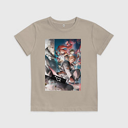 Футболка хлопковая детская Реинкарнация безработного Эрис Бореас Грейрат Орст, цвет: миндальный