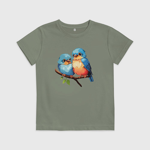 Детская футболка Разговор двух птичек / Авокадо – фото 1