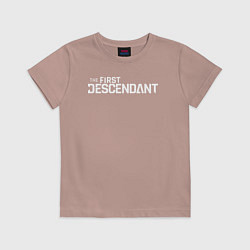 Футболка хлопковая детская The first descendant logo, цвет: пыльно-розовый