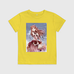 Футболка хлопковая детская Волчица и пряности арт Холо, цвет: желтый