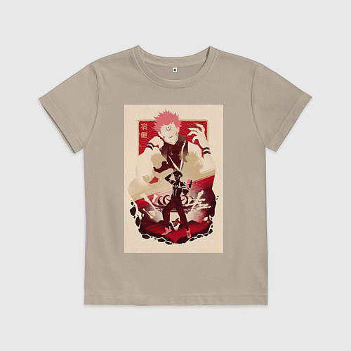 Детская футболка Магическая битва Сукуна Рёмэн король арт / Миндальный – фото 1