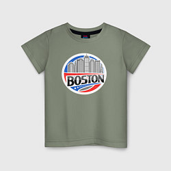 Футболка хлопковая детская City Boston, цвет: авокадо