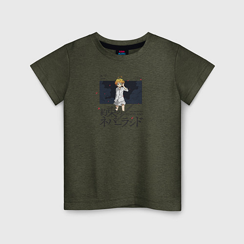 Детская футболка Обещанный Неверленд - Эмма / Меланж-хаки – фото 1