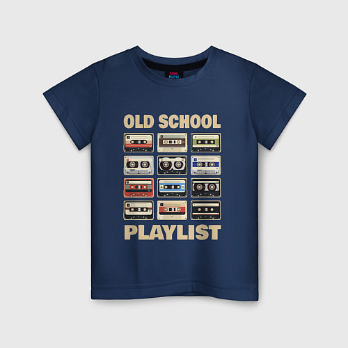 Детская футболка Плейлист старой школы / Тёмно-синий – фото 1
