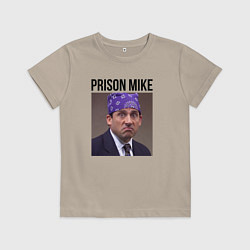 Футболка хлопковая детская Prison mike Michael Scott - офис, цвет: миндальный