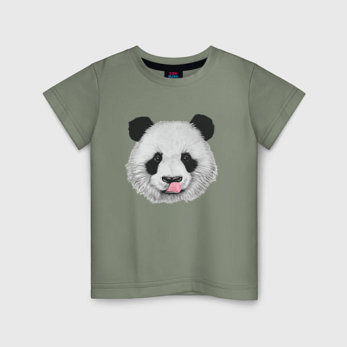 Детская футболка Панда с языком / Авокадо – фото 1