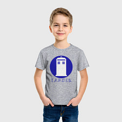 Футболка хлопковая детская Blue tardis, цвет: меланж — фото 2