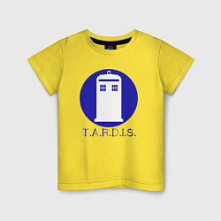 Футболка хлопковая детская Blue tardis, цвет: желтый