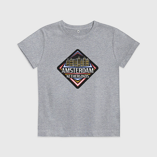 Детская футболка Амстердам - Нидерланды / Меланж – фото 1