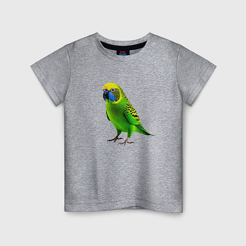Детская футболка Зеленый попугай / Меланж – фото 1