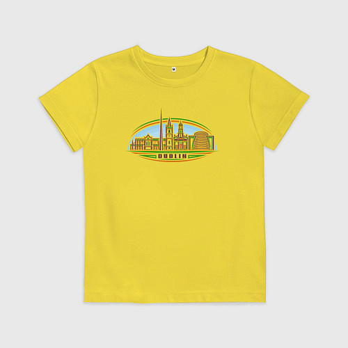 Детская футболка Город Дублин / Желтый – фото 1