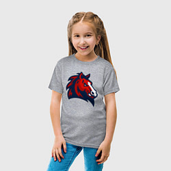 Футболка хлопковая детская Красный конь, цвет: меланж — фото 2