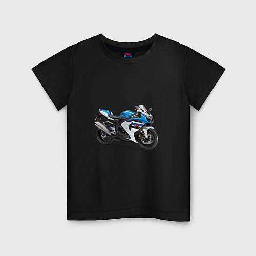 Детская футболка Крутой спортивный мотоцикл / Черный – фото 1