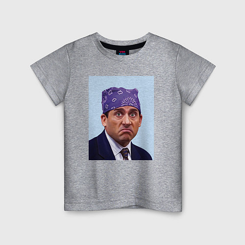 Детская футболка Michael Scott - Prison mike the office meme / Меланж – фото 1