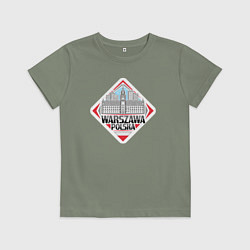 Футболка хлопковая детская Варшава Польша, цвет: авокадо
