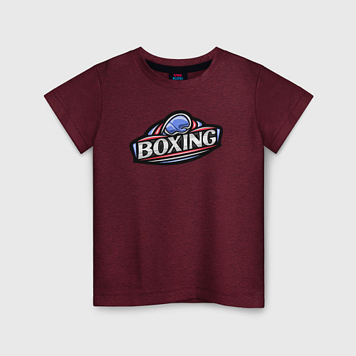 Детская футболка Boxing sport / Меланж-бордовый – фото 1