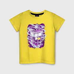 Футболка хлопковая детская Tardis violet, цвет: желтый