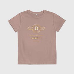 Футболка хлопковая детская Биткоин золотой - загрузка миллионера, цвет: пыльно-розовый