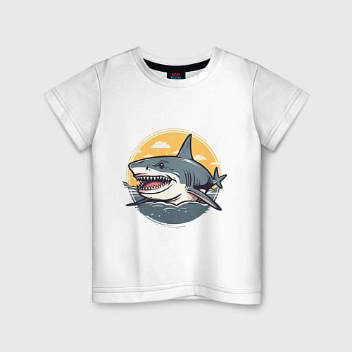 Детская футболка Акула в кругу / Белый – фото 1