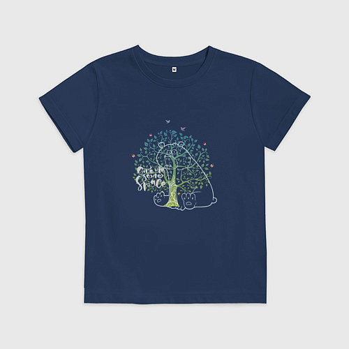 Детская футболка Медведь-интроверт / Тёмно-синий – фото 1