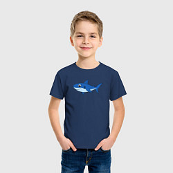 Футболка хлопковая детская Милая акула улыбается, цвет: тёмно-синий — фото 2