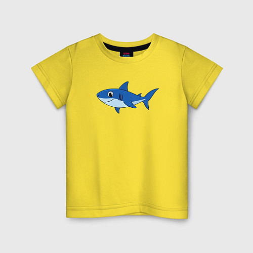 Детская футболка Милая акула улыбается / Желтый – фото 1