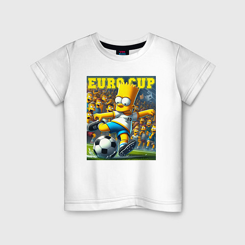 Детская футболка Euro cup - Bart Simpson / Белый – фото 1